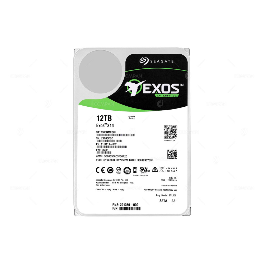 ST12000NM0248  SEAGATE EXOS X14 HDD 12TB 7.2K SATA 6G 3.5" LFF